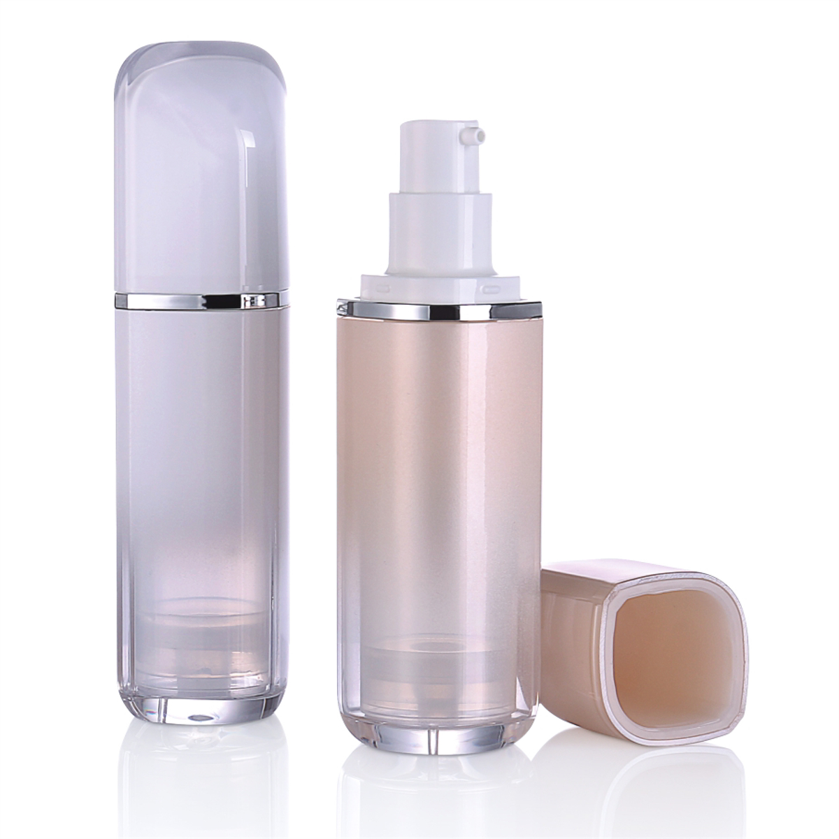 30 ml dubbelwandige parelwit Lancel Airless Pump Bottle voor BB Moisturerende crème L14