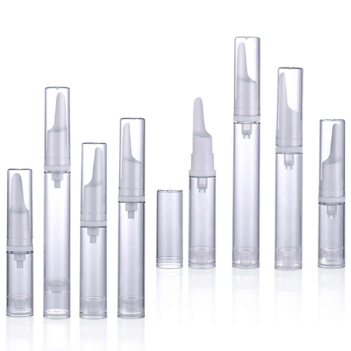 5 ml 10 ml 12 ml 15 ml cilinder Wit/transparante Airless Pump Tube Cosmetic Lotion Bottle Airless Eye Cream Y01