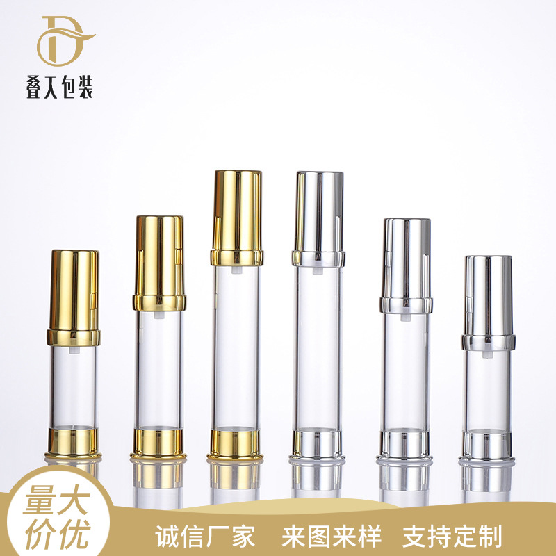5 10 15 ml goud zilver als vacuümlotionfles transparante spray sub fles reis vacuümfles