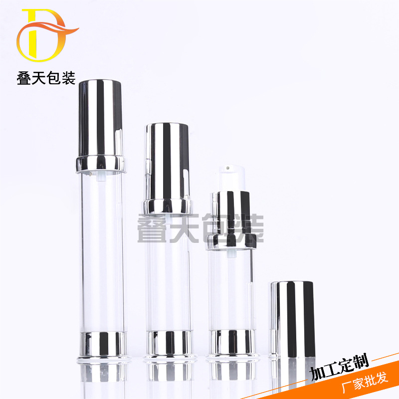 Cosmetische verpakkingsfles vacuüm subfles drukt type lotionfles 10 12 15 ml vacuümfles