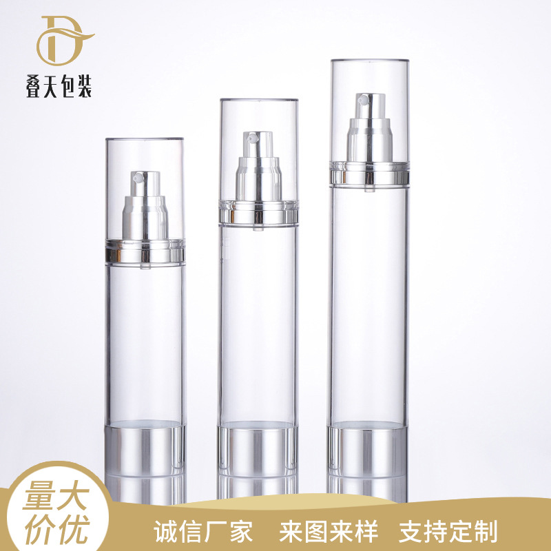 80/100/120 ml als cosmetische plastic fles transparante isolatie vloeibare fundering flesvacuümfles